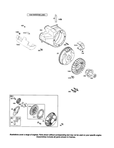 Blower Housing/Rewind Starter Diagram and Parts List for 204300 0036-1162 Briggs and Stratton Engine
